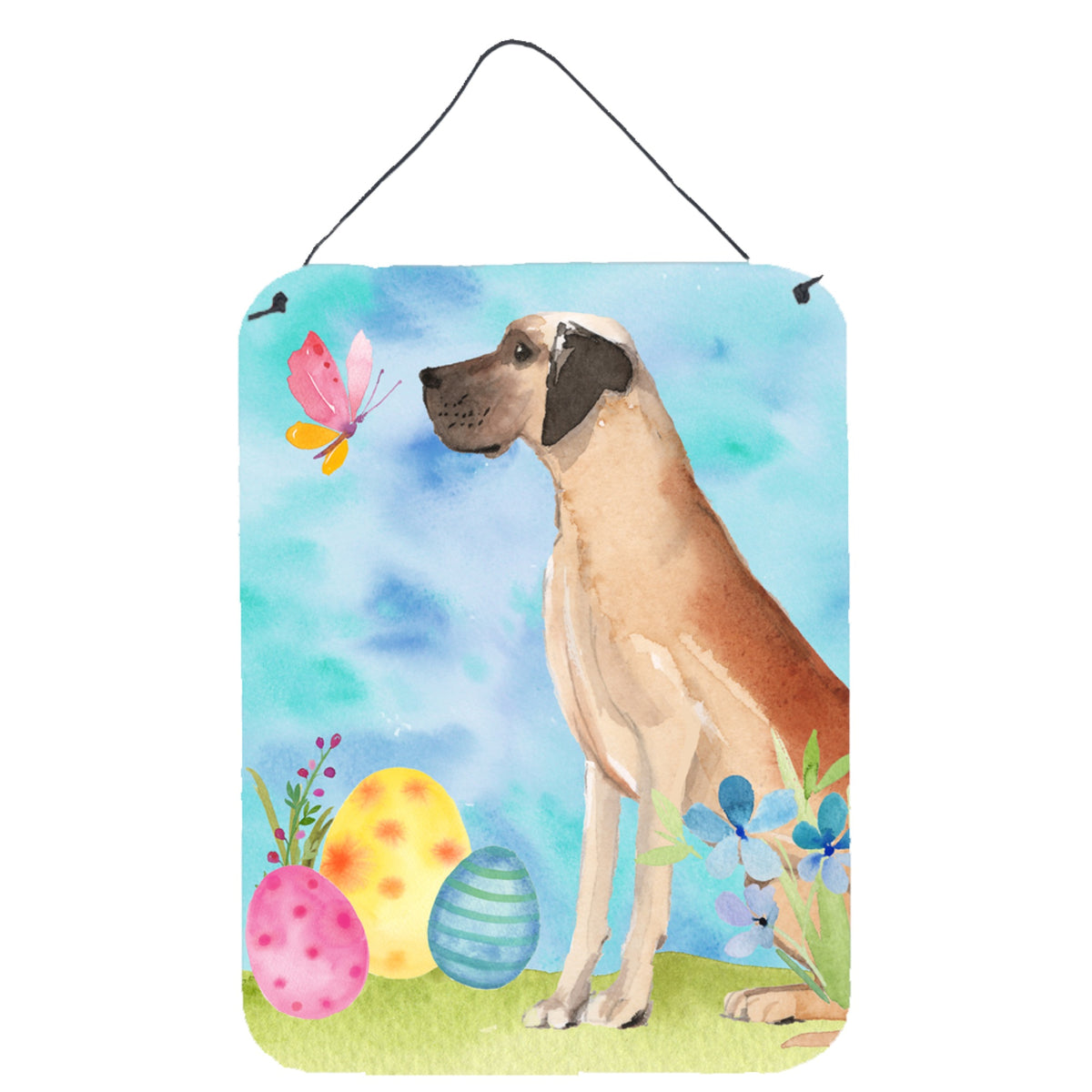 CarolineS Treasures Fawn Natural Dane Easter Metal Print, 16 Inch  Inch  X 12 Inch  Inch , Multicolor