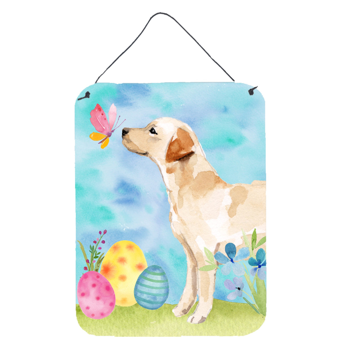 CarolineS Treasures Yellow Labrador #2 Easter Metal Print, 16 Inch  Inch  X 12 Inch  Inch , Multicolor