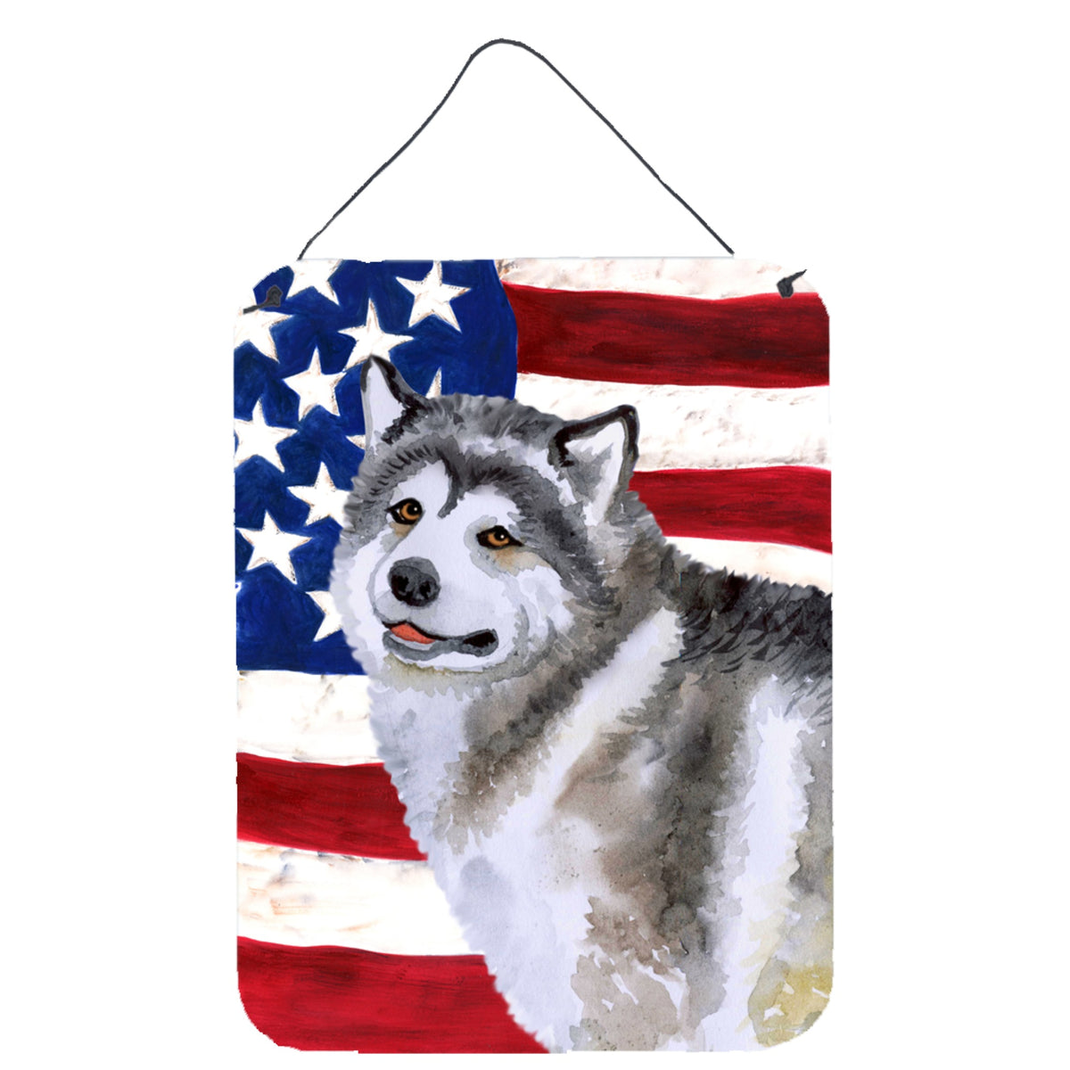 CarolineS Treasures Alaskan Malamute Patriotic Metal Print, 16 Inch  Inch  X 12 Inch  Inch , Multicolor