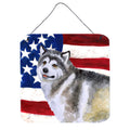 CarolineS Treasures Alaskan Malamute Patriotic Metal Print, 6H X 6W, Usa American Flag