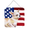 CarolineS Treasures Chihuahua Leg Up Patriotic Metal Print, 6H X 6W, Usa American Flag