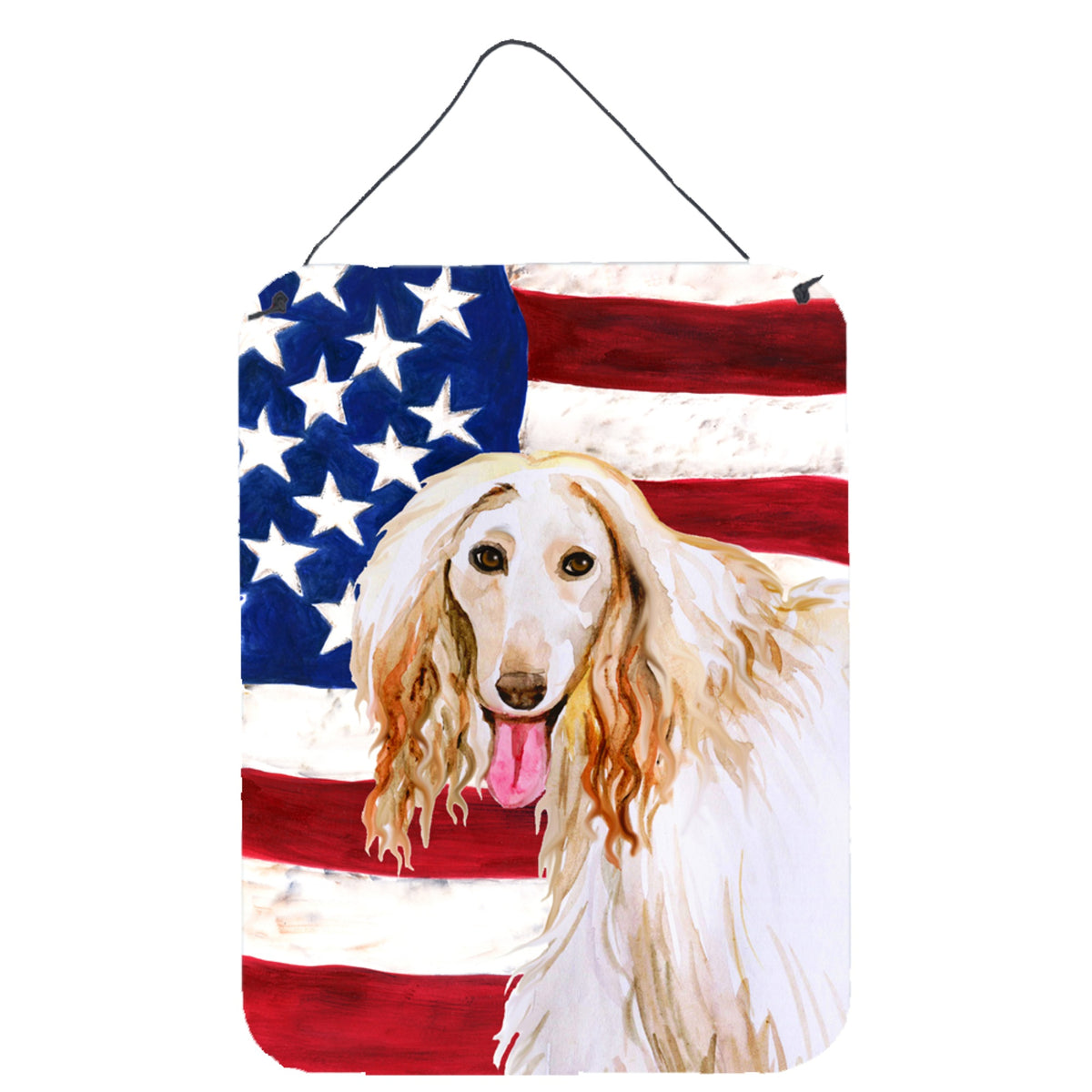 CarolineS Treasures Afghan Hound Patriotic Metal Print, 16 Inch  Inch  X 12 Inch  Inch , Multicolor