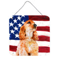 CarolineS Treasures Cocker Spaniel Patriotic Metal Print, 6H X 6W, Usa American Flag