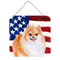 CarolineS Treasures Pomeranian #2 Patriotic Metal Print, 6H X 6W, Usa American Flag