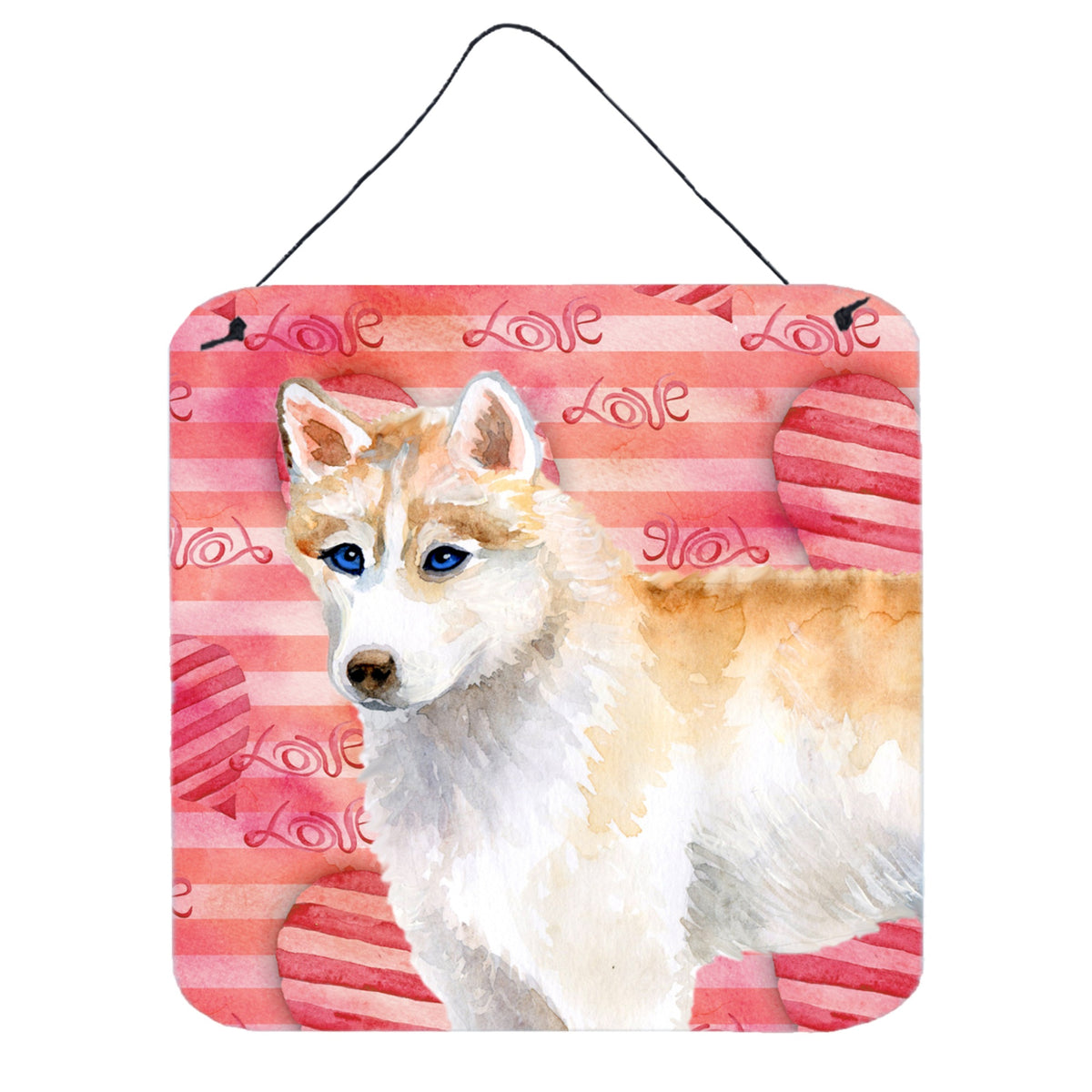 CarolineS Treasures Siberian Husky Metal Print, 6H X 6W, Love Is A Dog