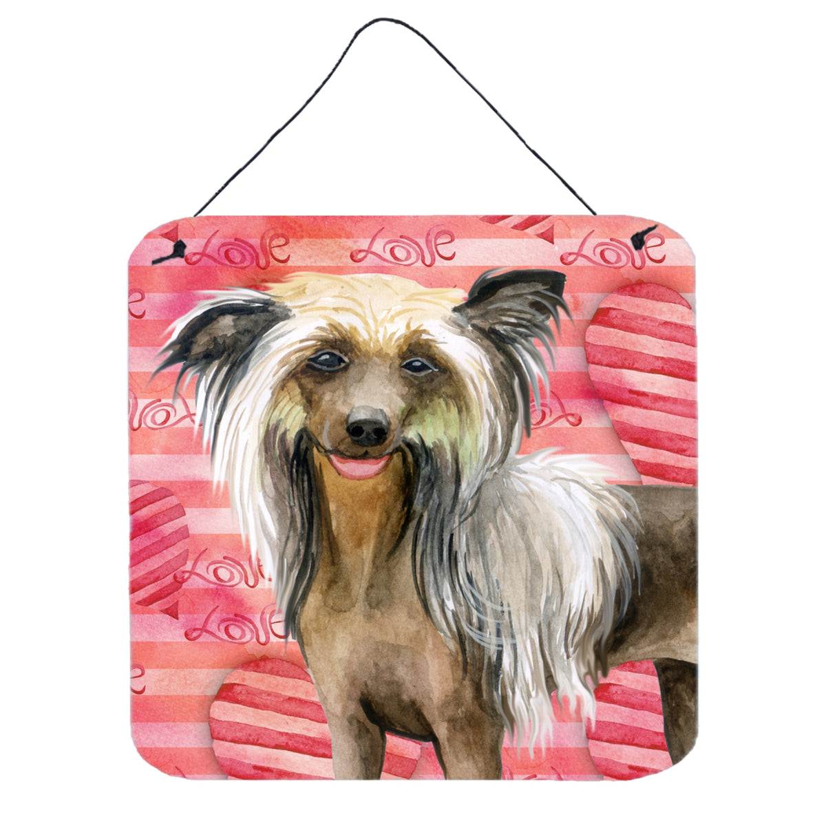 CarolineS Treasures Chinese Crested Metal Print, 6H X 6W, Love Is A Dog