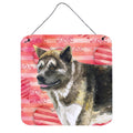 CarolineS Treasures American Akita Metal Print, 6H X 6W, Love Is A Dog