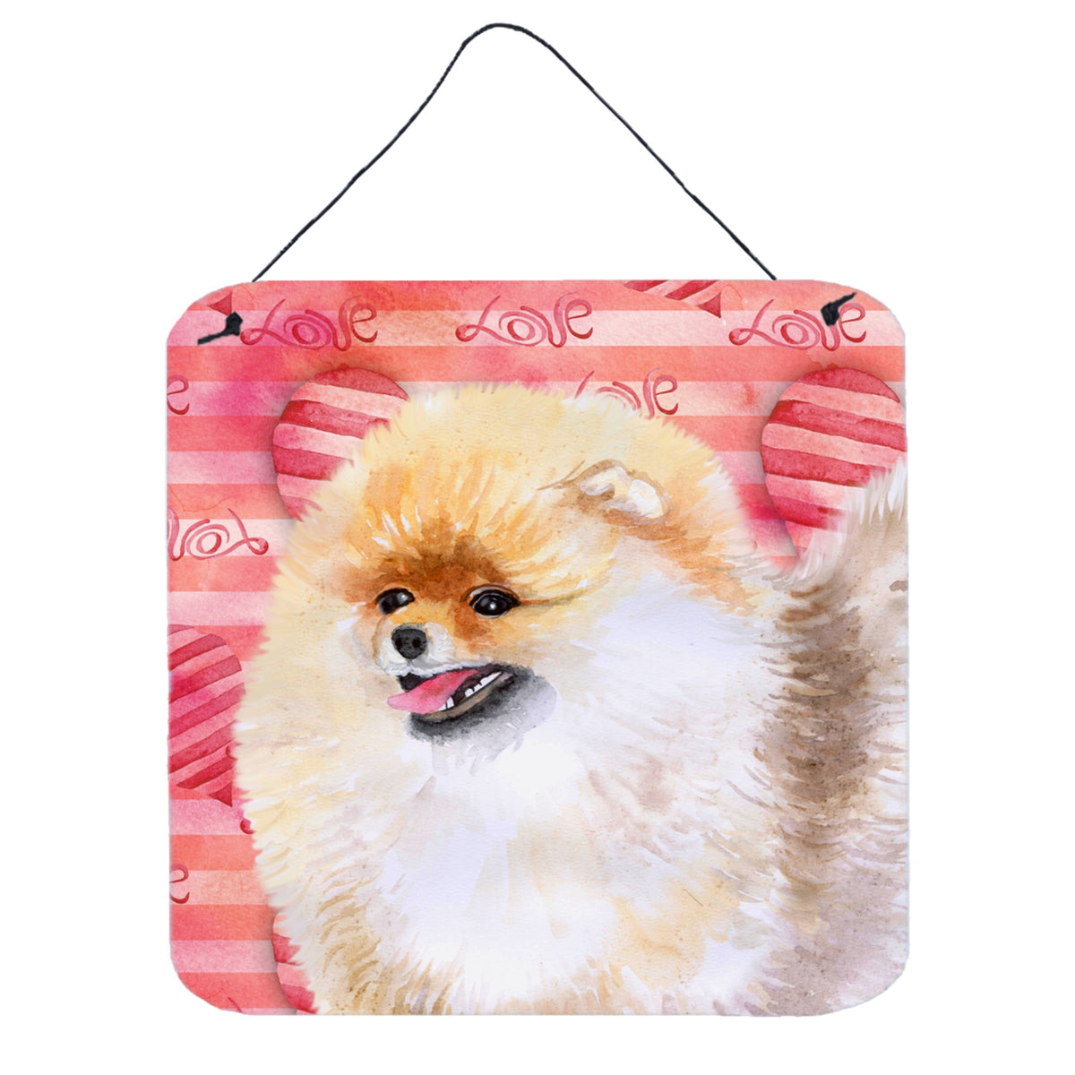 CarolineS Treasures Pomeranian Metal Print, 6H X 6W, Love Is A Dog