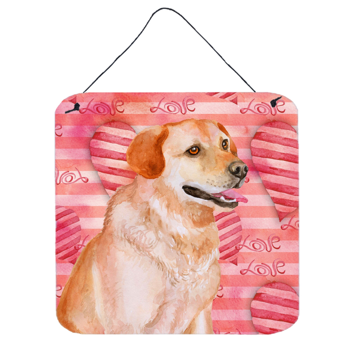 CarolineS Treasures Labrador Retriever Metal Print, 6H X 6W, Love Is A Dog