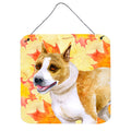 CarolineS Treasures American Staffordshire Metal Print, 6H X 6W, Fall Leaves