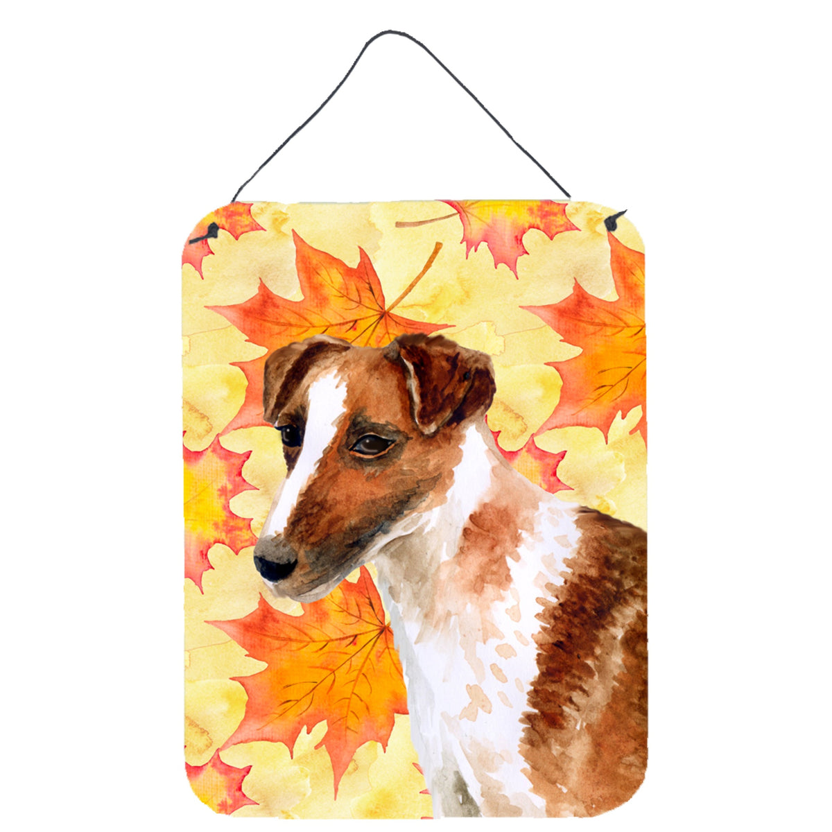 CarolineS Treasures Smooth Fox Terrier Fall Metal Print, 16 Inch  Inch  X 12 Inch  Inch , Multicolor