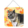 CarolineS Treasures American Akita Metal Print, 6H X 6W, Fall Leaves
