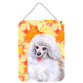 CarolineS Treasures Medium White Poodle Fall Metal Print, 16 Inch  Inch  X 12 Inch  Inch , Multicolor