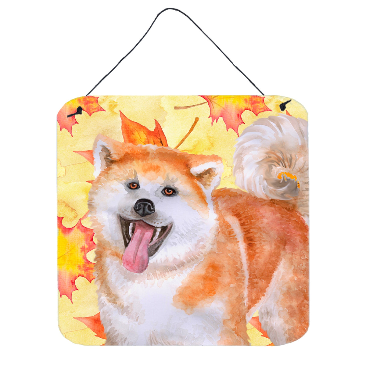 CarolineS Treasures Akita Metal Print, 6H X 6W, Fall Leaves