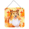 CarolineS Treasures Sheltie Metal Print, 6H X 6W, Fall Leaves