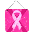 CarolineS Treasures Breast Cancer Battle Flag Aluminum Metal Wall Or Door Hanging Prints, 6 X 6 Inch  Inch , Multicolor