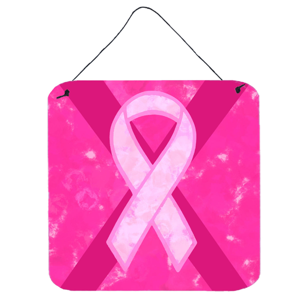 CarolineS Treasures Breast Cancer Battle Flag Aluminum Metal Wall Or Door Hanging Prints, 6 X 6 Inch  Inch , Multicolor