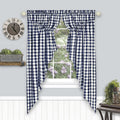 Buffalo Check Gathered Window Curtain Swagger  Enhance Home Appeal  Check Pattern  Stylish & Colorful  Compatible With 1 Inch  Ro