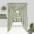 Buffalo Check Gathered Window Curtain Swagger  Delightful Check Pattern  Style & Color For Windows  Compatible With 1 Inch  Rod