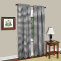 Buffalo Check Window Curtain Panel  Enhance Home Aesthetic  42X63  Black  Individual Purchase  Pair With Tie Up Shade, Vala