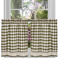 Buffalo Check Window Curtain Tier Pair  Enhance Aesthetic Appeal & Privacy  Allover Check Pattern  2 Tiers  Sage  58X24