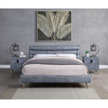 BD00562EK Eastern King Bed  Gray Top Grain Leather, Doris (1Set/3Ctn)