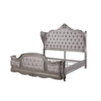 Acme Furniture Ariadne Eastern King Bed in Velvet & Antique Platinum Finish