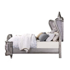 Acme Furniture Ariadne Eastern King Bed in Velvet & Antique Platinum Finish