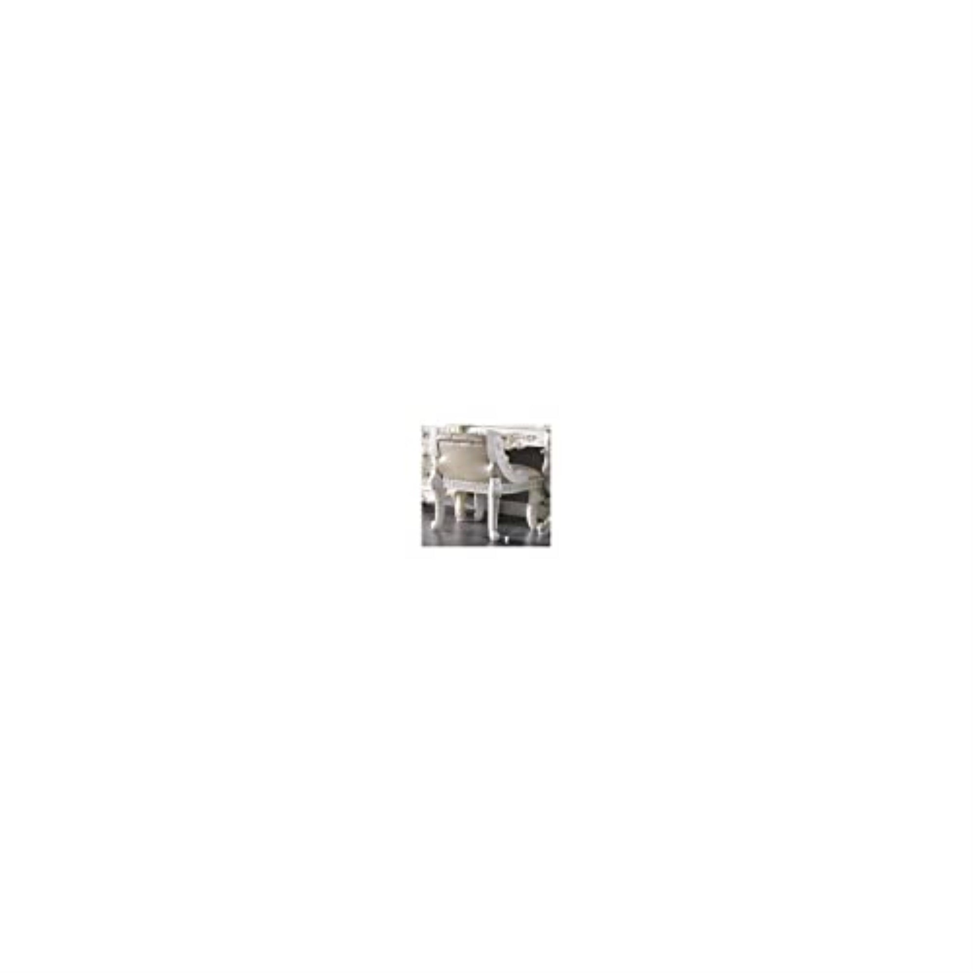 Acme Furniture BD00675 BD00675  Vanity Stool, Beige PU & Antique White Finish  Vanaheim