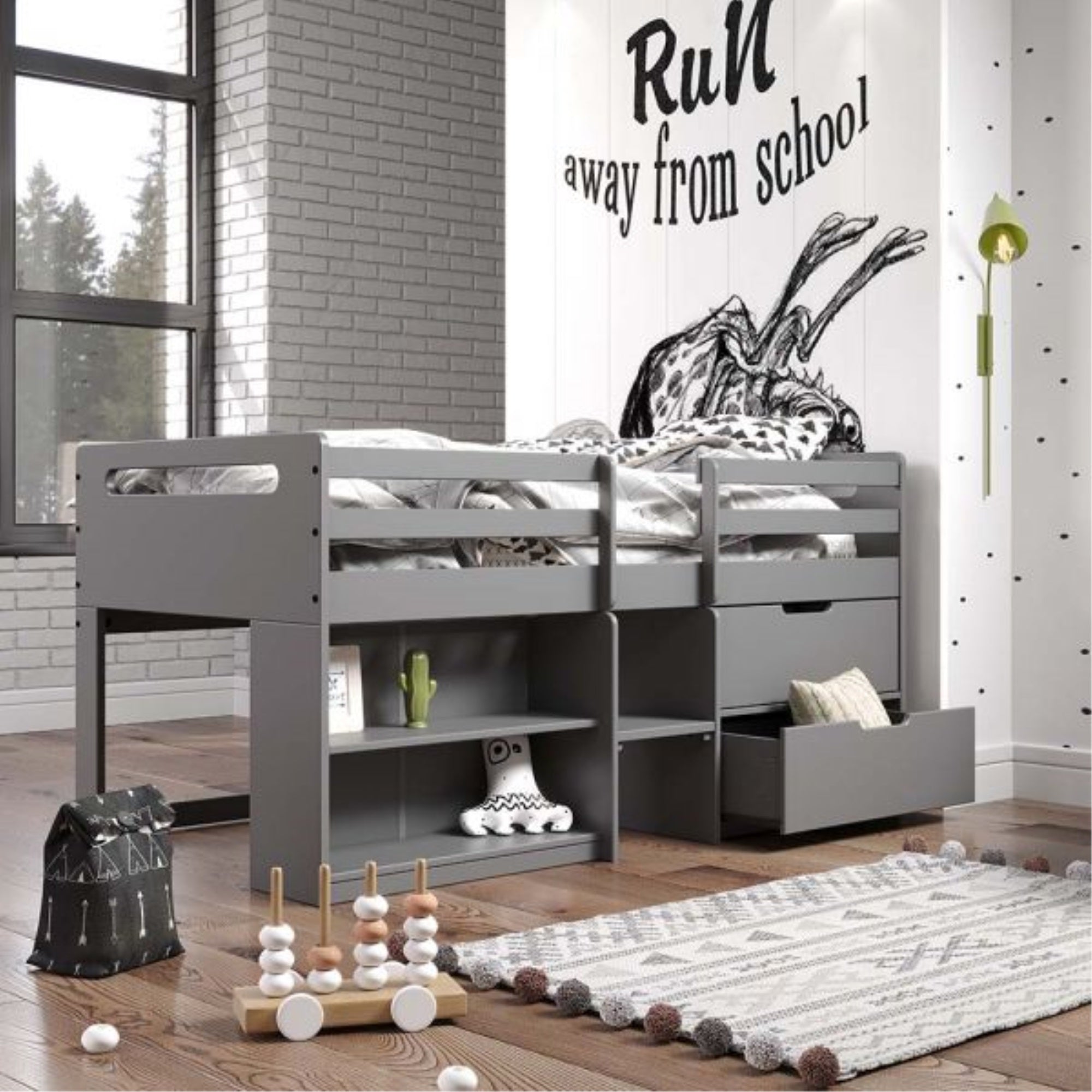 Acme Fabiana Twin Loft Bed with Storage - Thumbnail 5