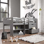Acme Fabiana Twin Loft Bed with Storage in Gray Finish