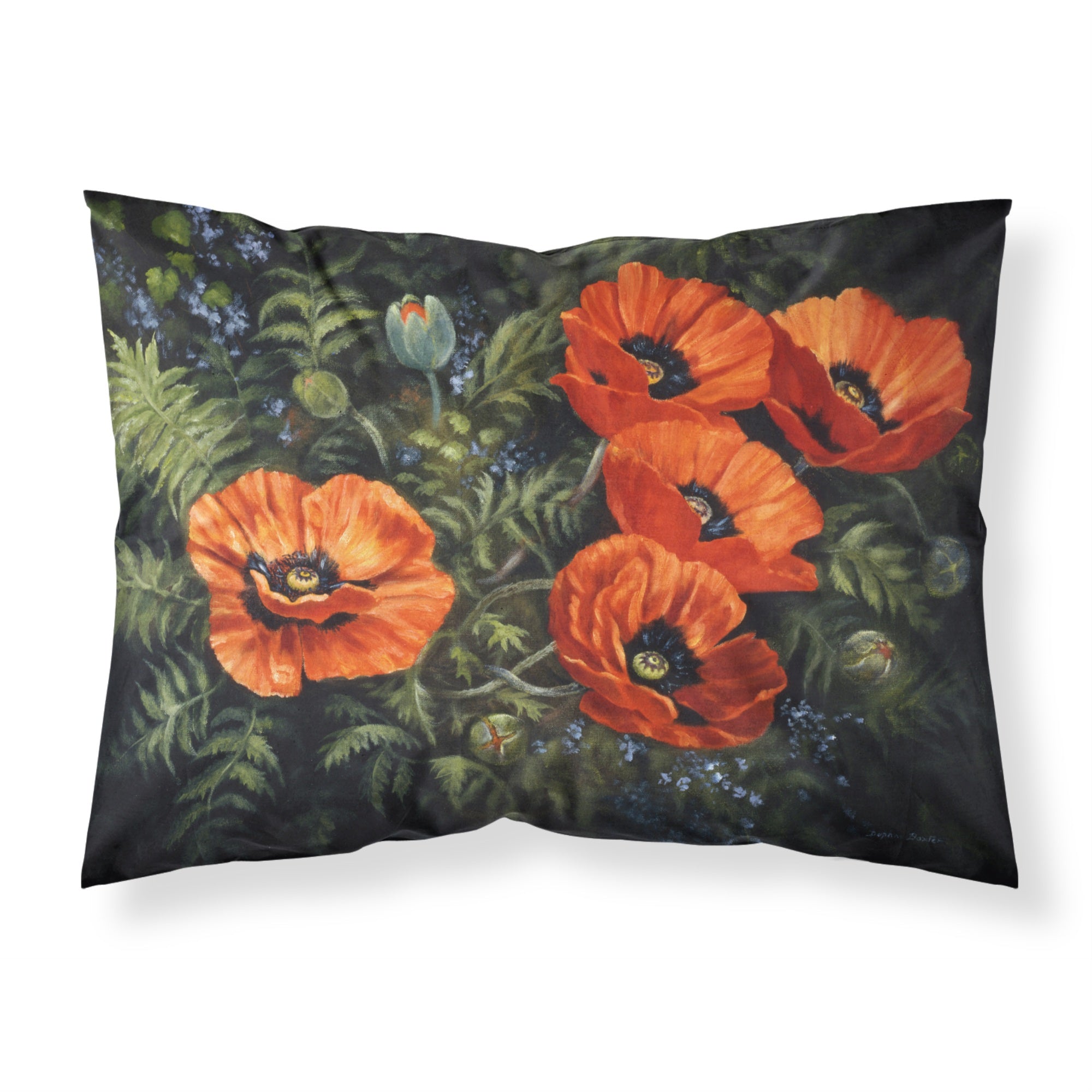 'Caroline'S Treasures Poppies By Daphne Baxter Fabric Standard Pillowcase Bdba0007Pillowcase, Multicolor'