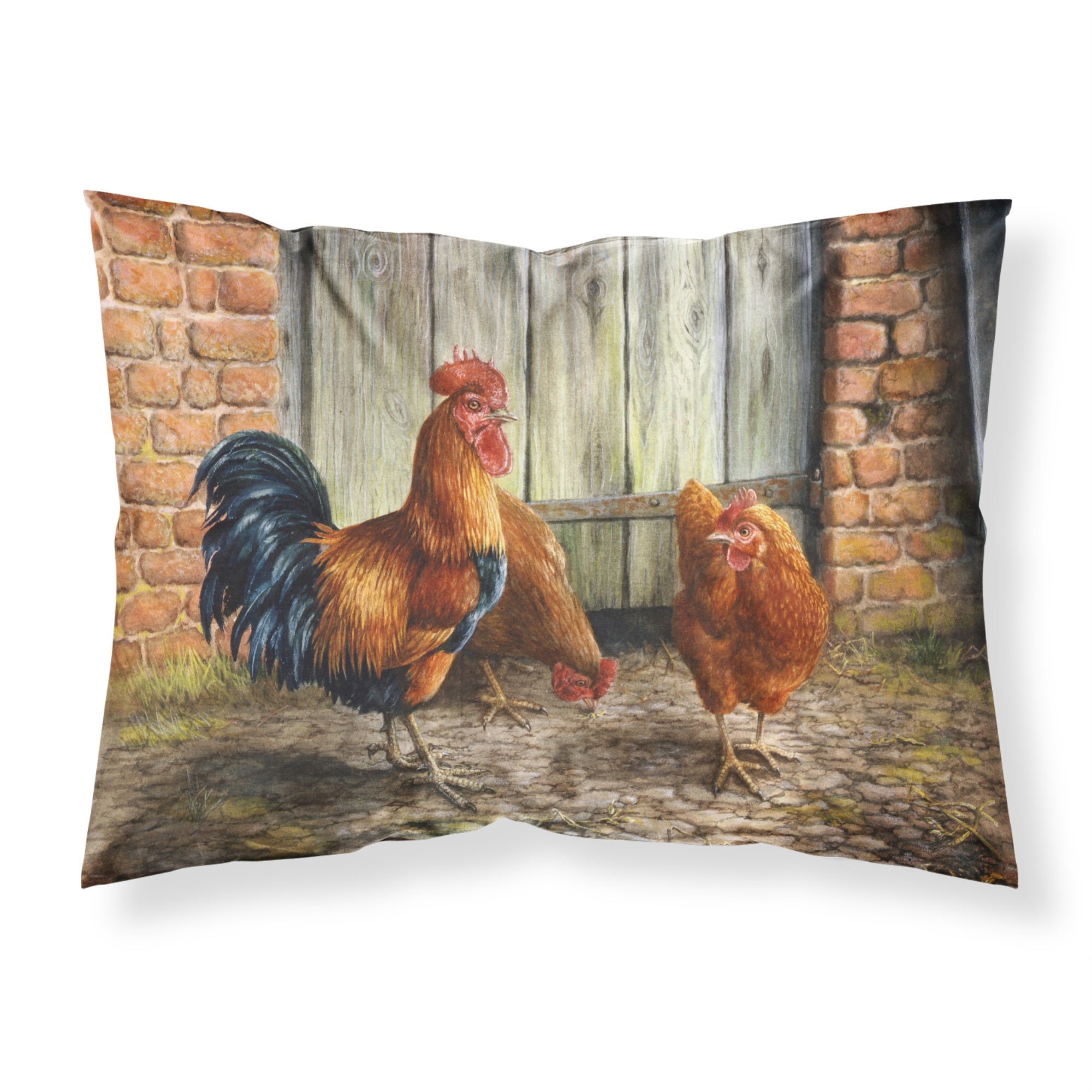 'Caroline'S Treasures Rooster And Chickens By Daphne Baxter Fabric Standard Pillowcase Bdba0056Pillowcase, Multicolor'