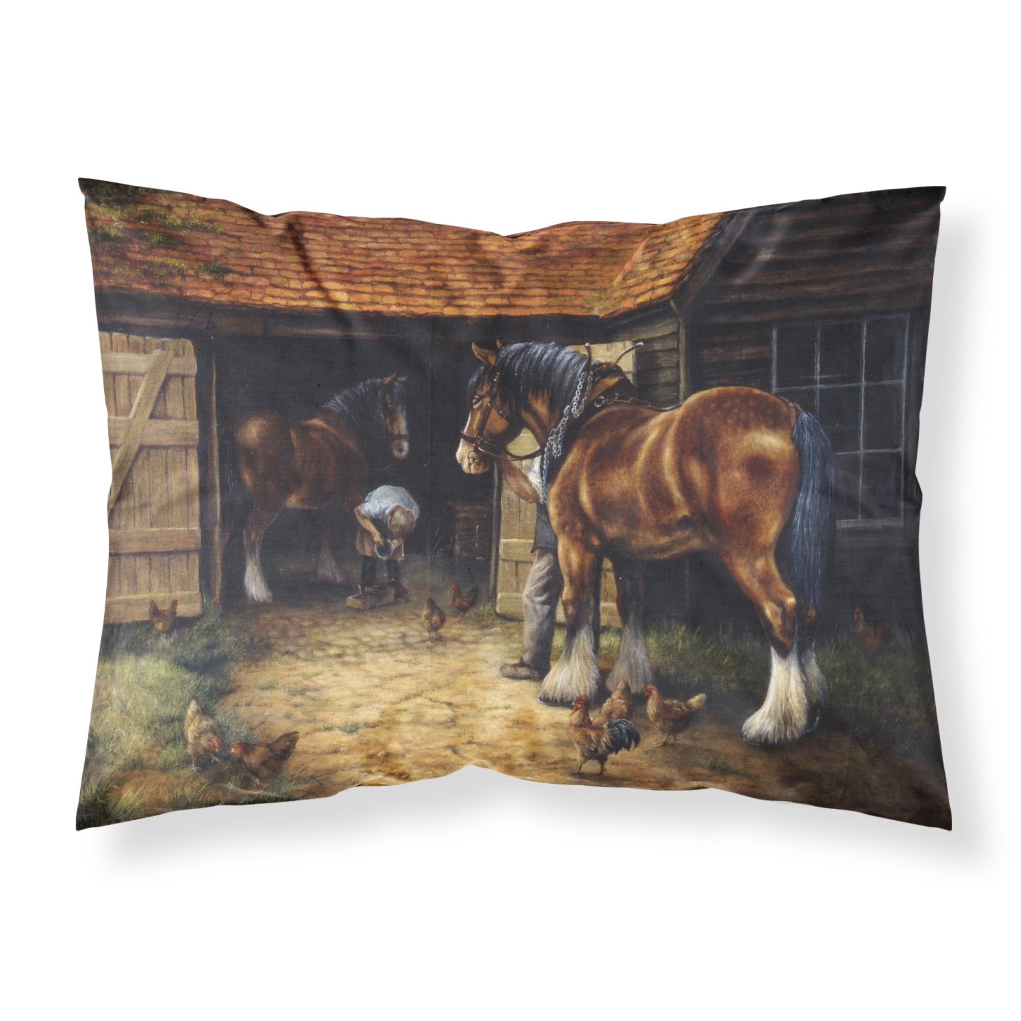 'Caroline'S Treasures Horse And The Blacksmith By Daphne Baxter Fabric Standard Pillowcase Bdba0086Pillowcase, Multicolor'