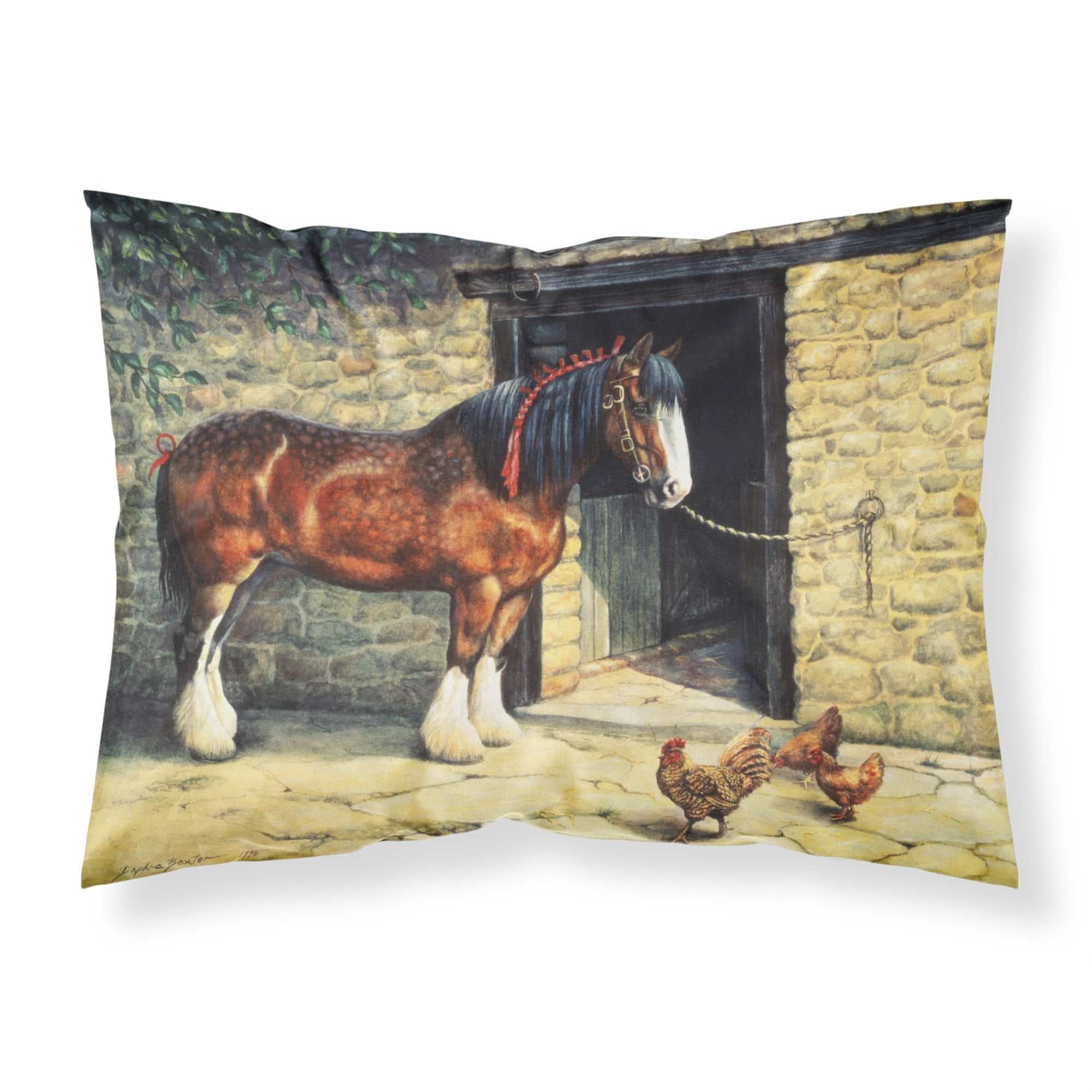 'Caroline'S Treasures Horse And Chickens By Daphne Baxter Fabric Standard Pillowcase Bdba0087Pillowcase, Multicolor'