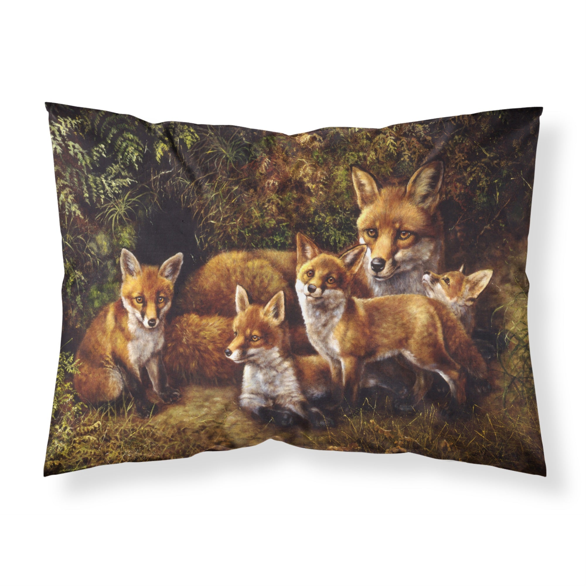 'Caroline'S Treasures Family Foxes By Daphne Baxter Fabric Standard Pillowcase Bdba0090Pillowcase, Multicolor'