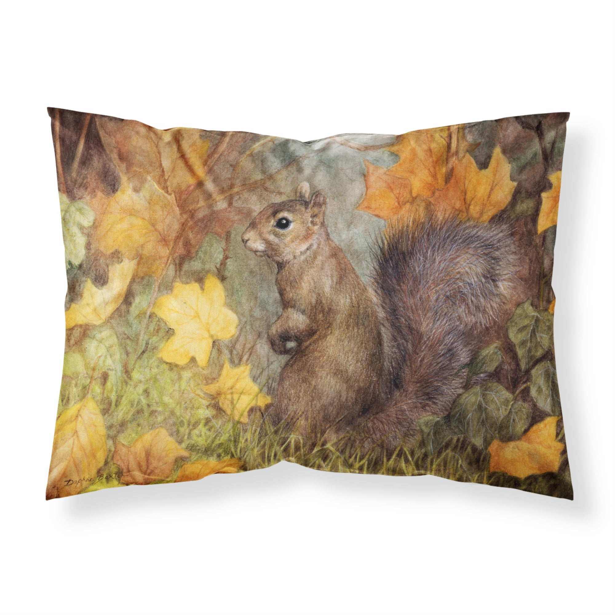 'Caroline'S Treasures Grey Squirrel In Fall Leaves Fabric Standard Pillowcase Bdba0097Pillowcase, Multicolor'