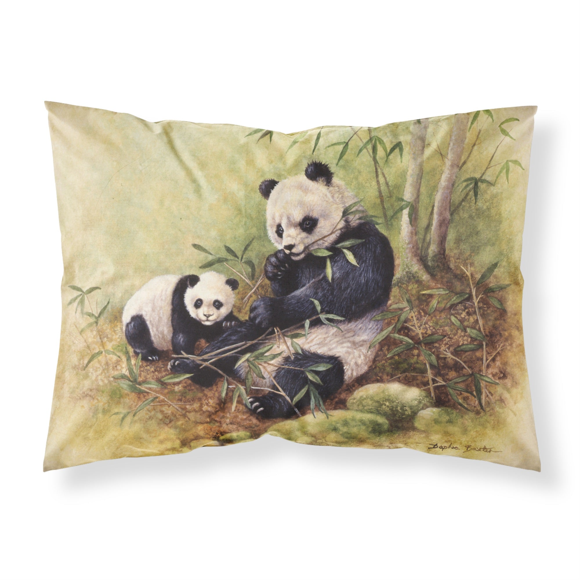'Caroline'S Treasures Panda Bears By Daphne Baxter Fabric Standard Pillowcase Bdba0111Pillowcase, Multicolor'