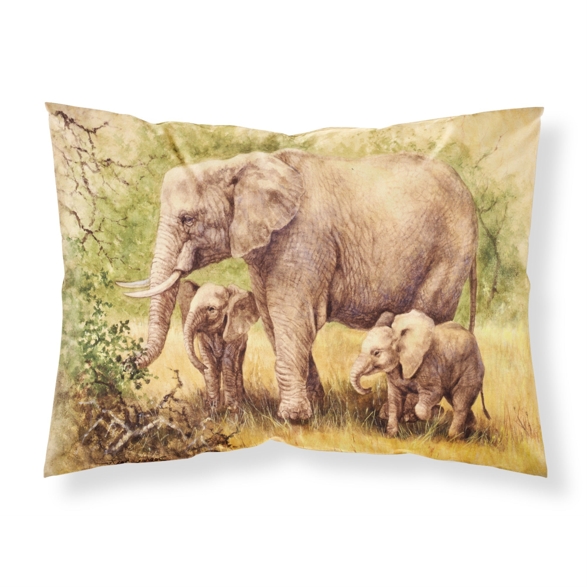 'Caroline'S Treasures Elephants By Daphne Baxter Fabric Standard Pillowcase Bdba0112Pillowcase, Multicolor'