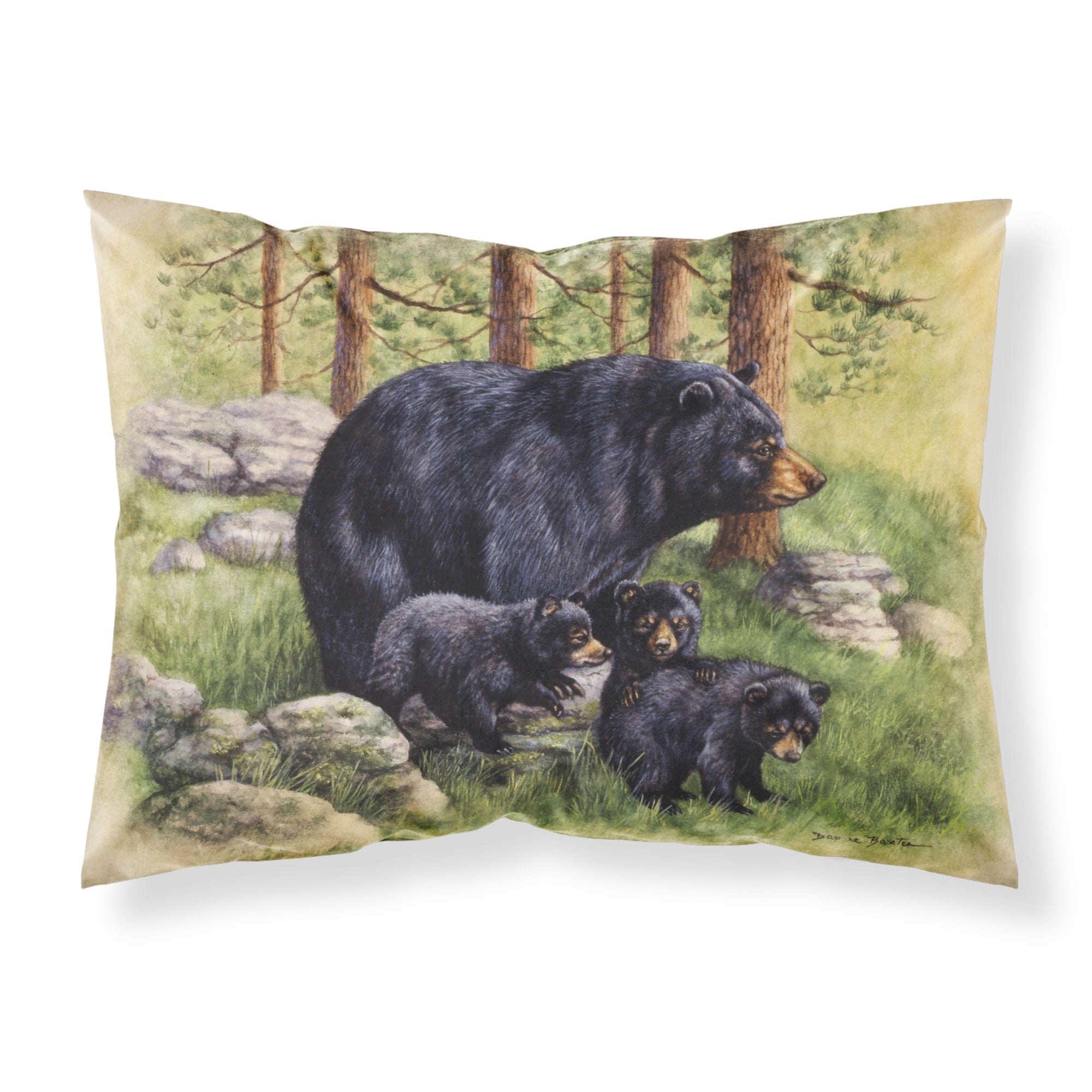 'Caroline'S Treasures Black Bears By Daphne Baxter Fabric Standard Pillowcase Bdba0114Pillowcase, Multicolor'