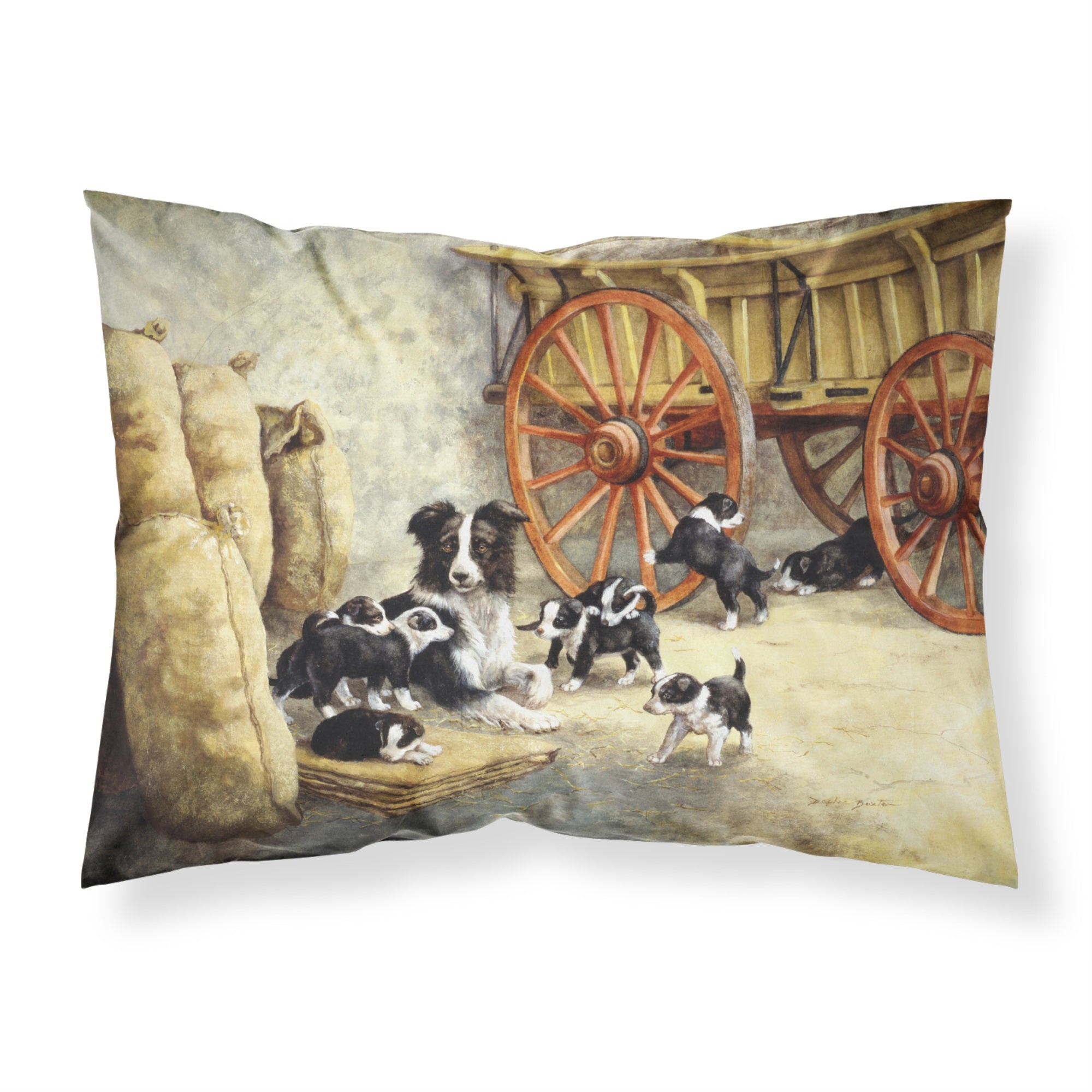 'Caroline'S Treasures Border Collie Dog Litter Fabric Standard Pillowcase Bdba0118Pillowcase, Multicolor'