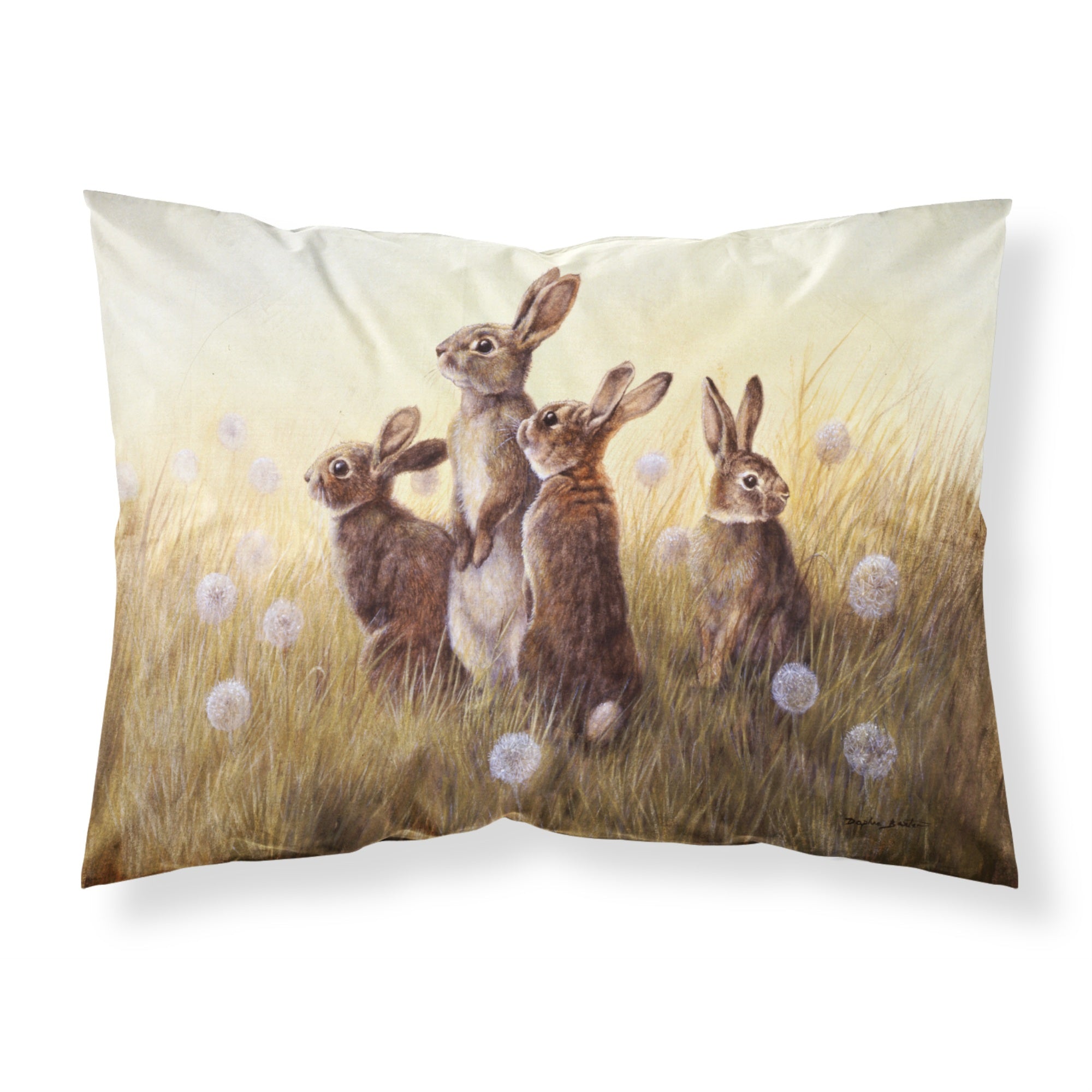 'Caroline'S Treasures Rabbits In The Dandelions Fabric Standard Pillowcase Bdba0144Pillowcase, Multicolor'
