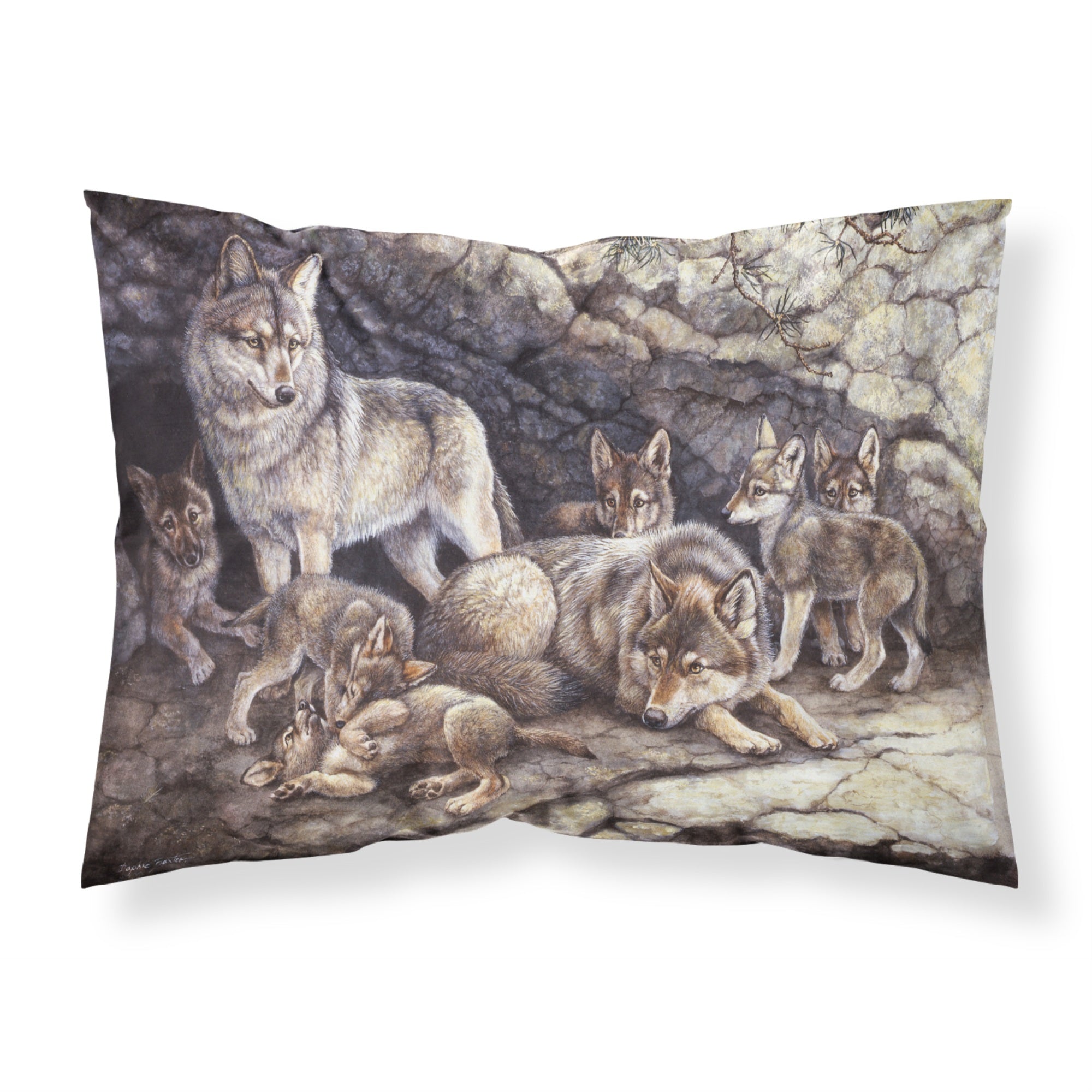 'Caroline'S Treasures Wolf Wolves By The Den Fabric Standard Pillowcase Bdba0157Pillowcase, Multicolor'