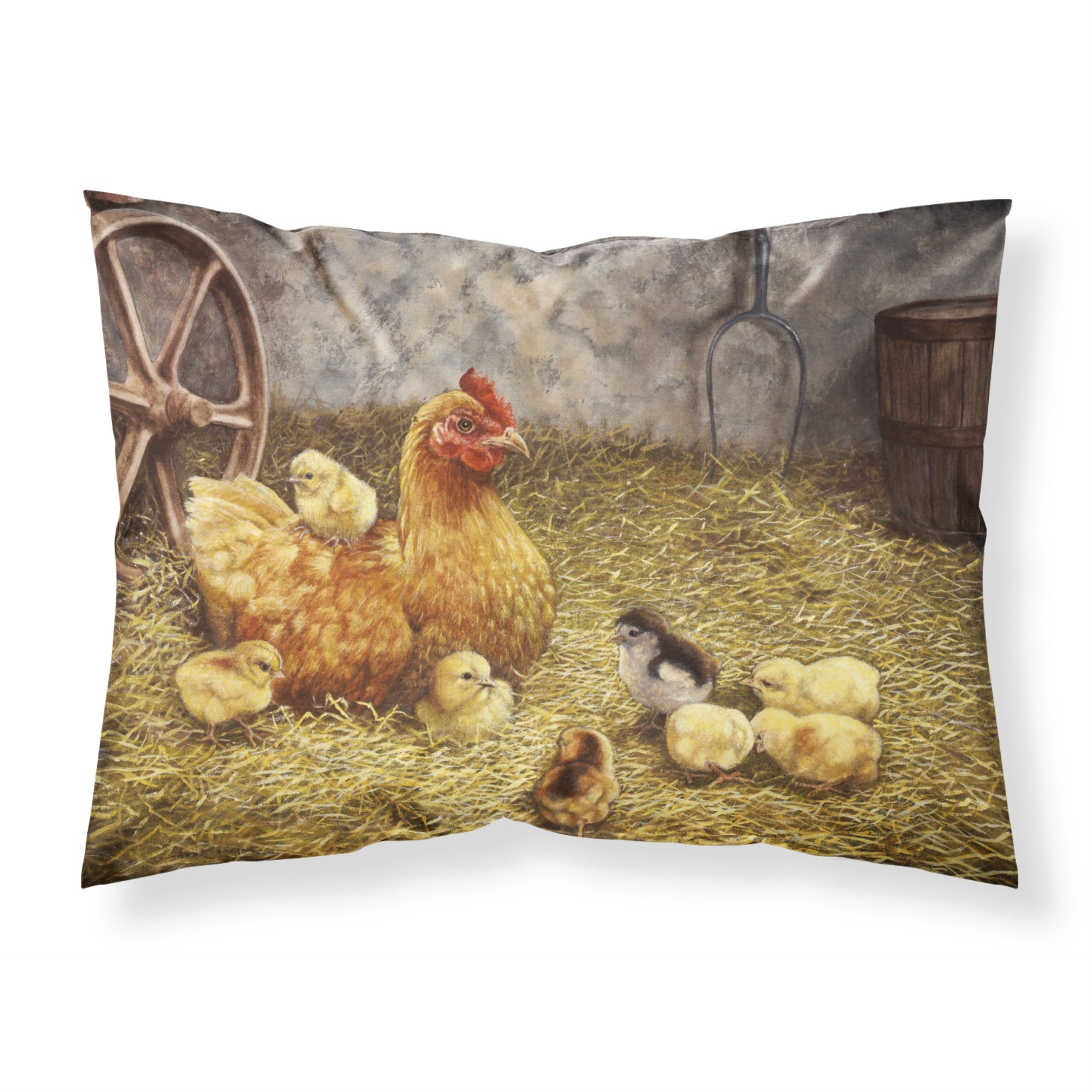 'Caroline'S Treasures Chicken Hen And Her Chicks Fabric Standard Pillowcase Bdba0176Pillowcase, Multicolor'
