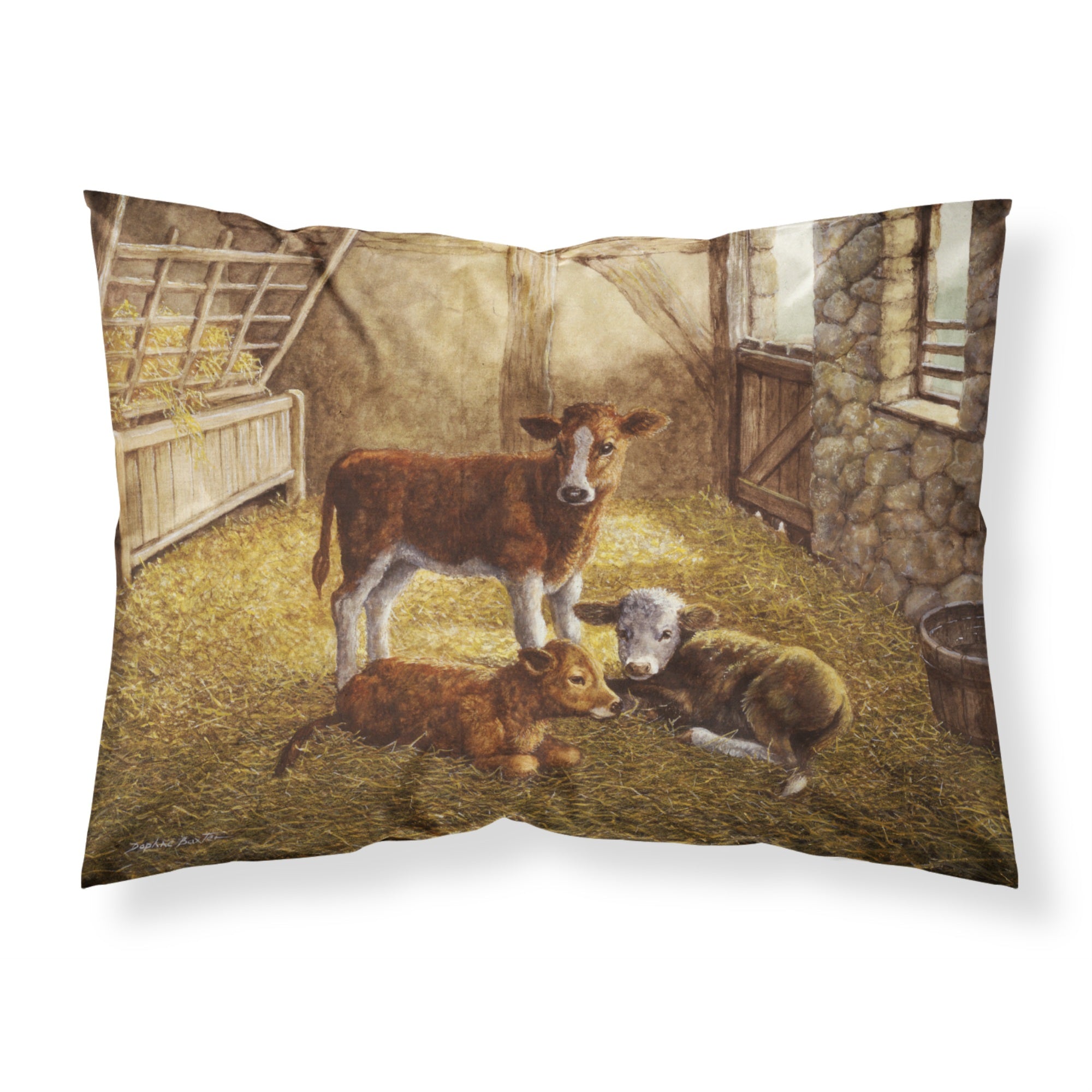 'Caroline'S Treasures Cows Calves In The Barn Fabric Standard Pillowcase Bdba0179Pillowcase, Multicolor'