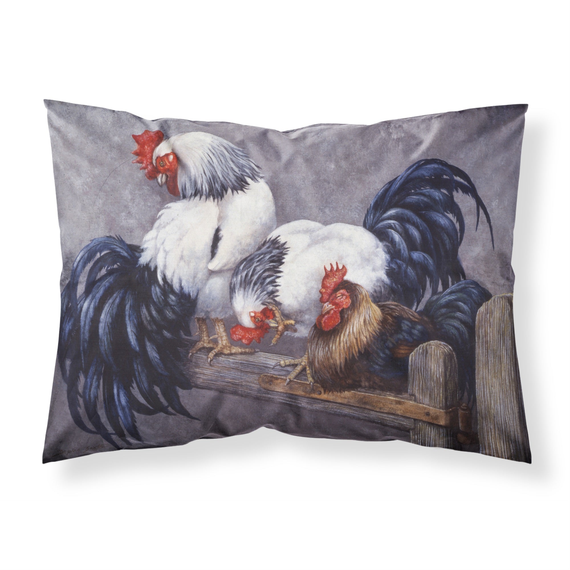'Caroline'S Treasures ''Roosters Roosting'' Printed, Polyester Envelope Closure Pillowcase, Standard, Multicolor'