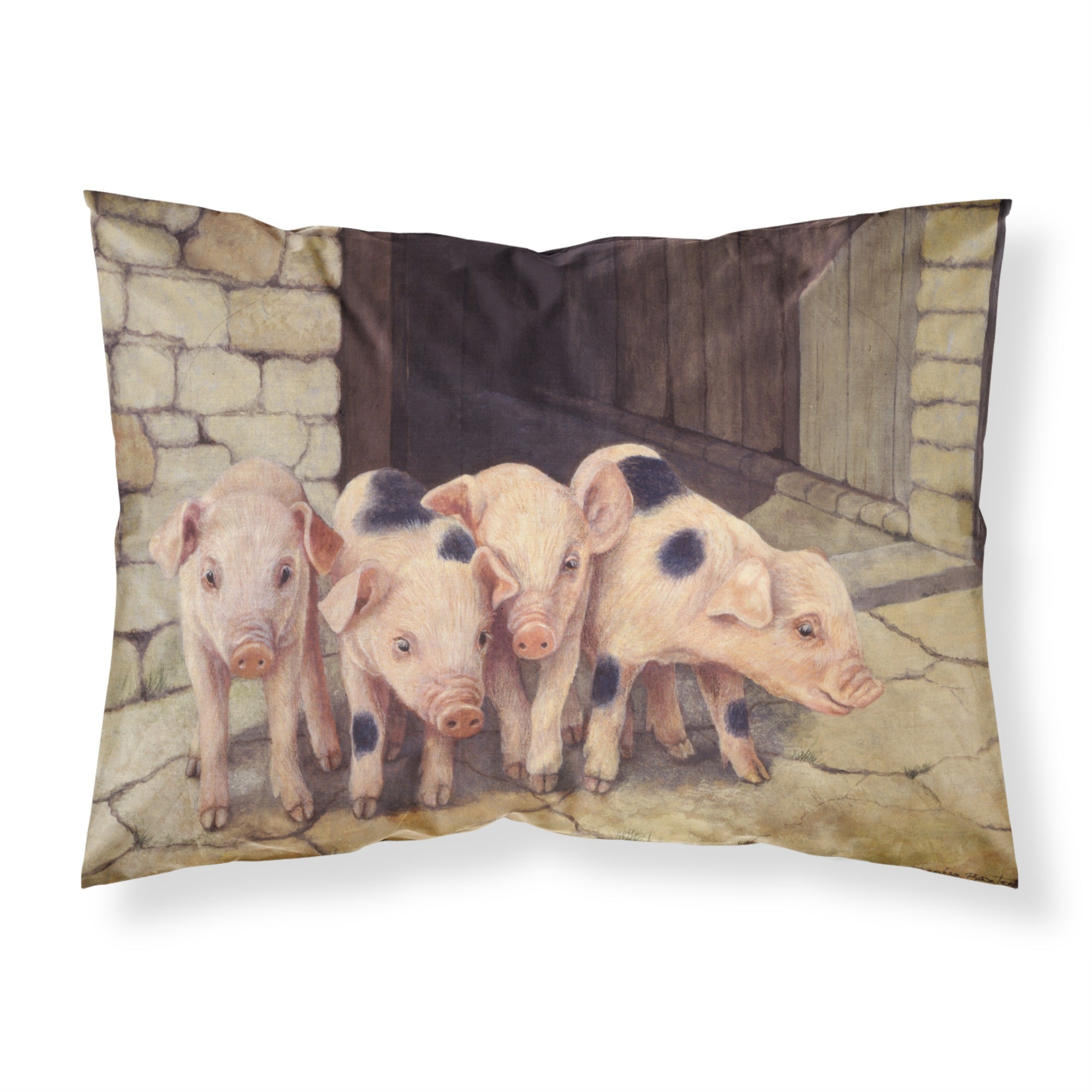 'Caroline'S Treasures Pigs Piglets By Daphne Baxter Fabric Standard Pillowcase Bdba0225Pillowcase, Multicolor'