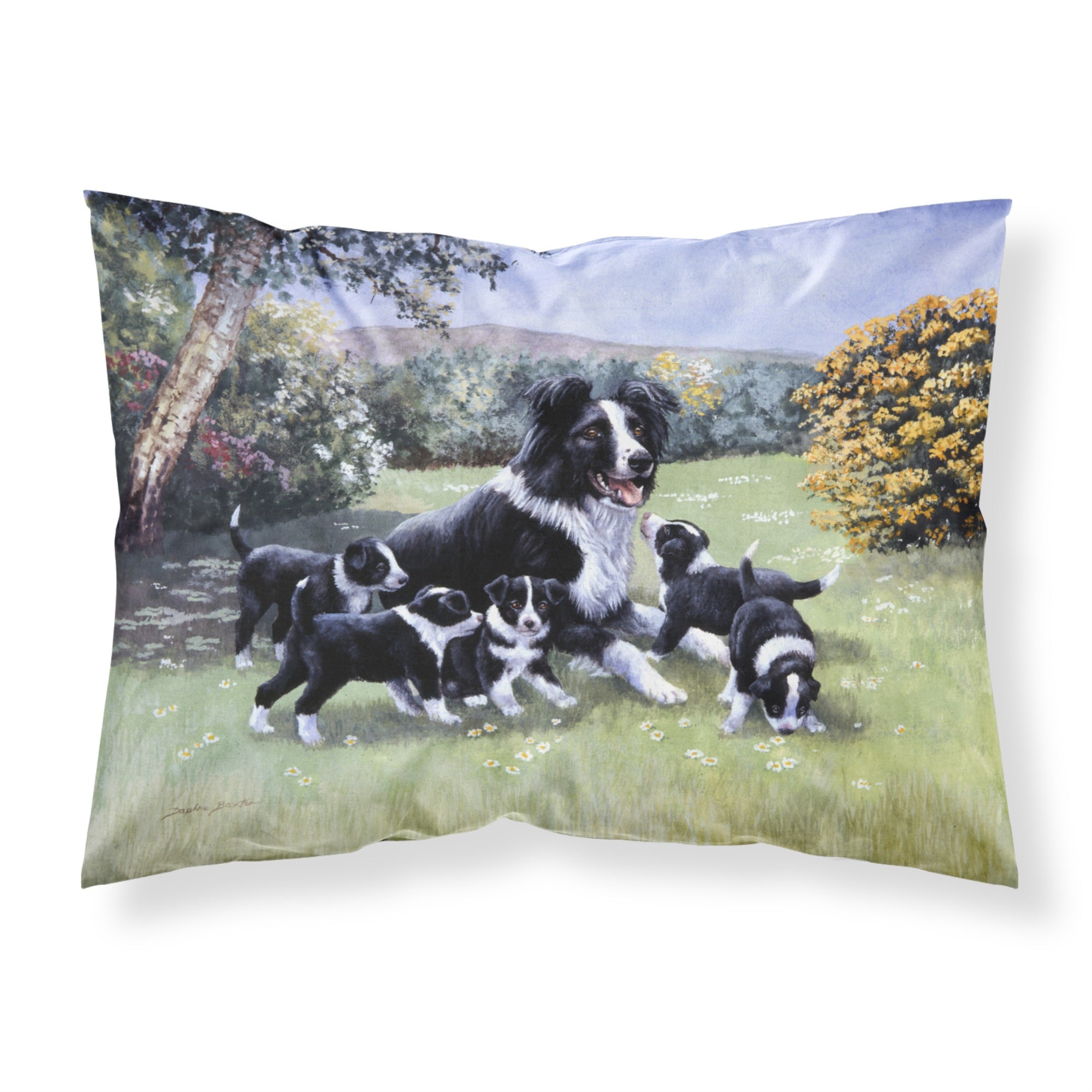 'Caroline'S Treasures Border Collie Puppies With Momma Fabric Standard Pillowcase Bdba0257Pillowcase, Multicolor'