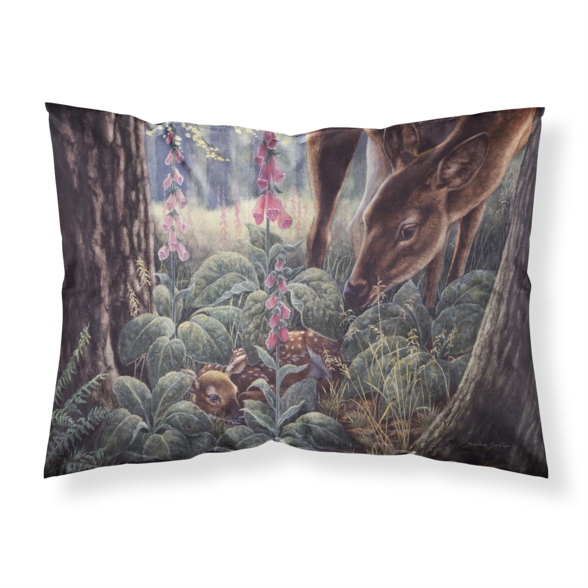 'Caroline'S Treasures ''Doe And Fawn Deer'' Printed, Polyester Envelope Closure Pillowcase, Standard, Multicolor'
