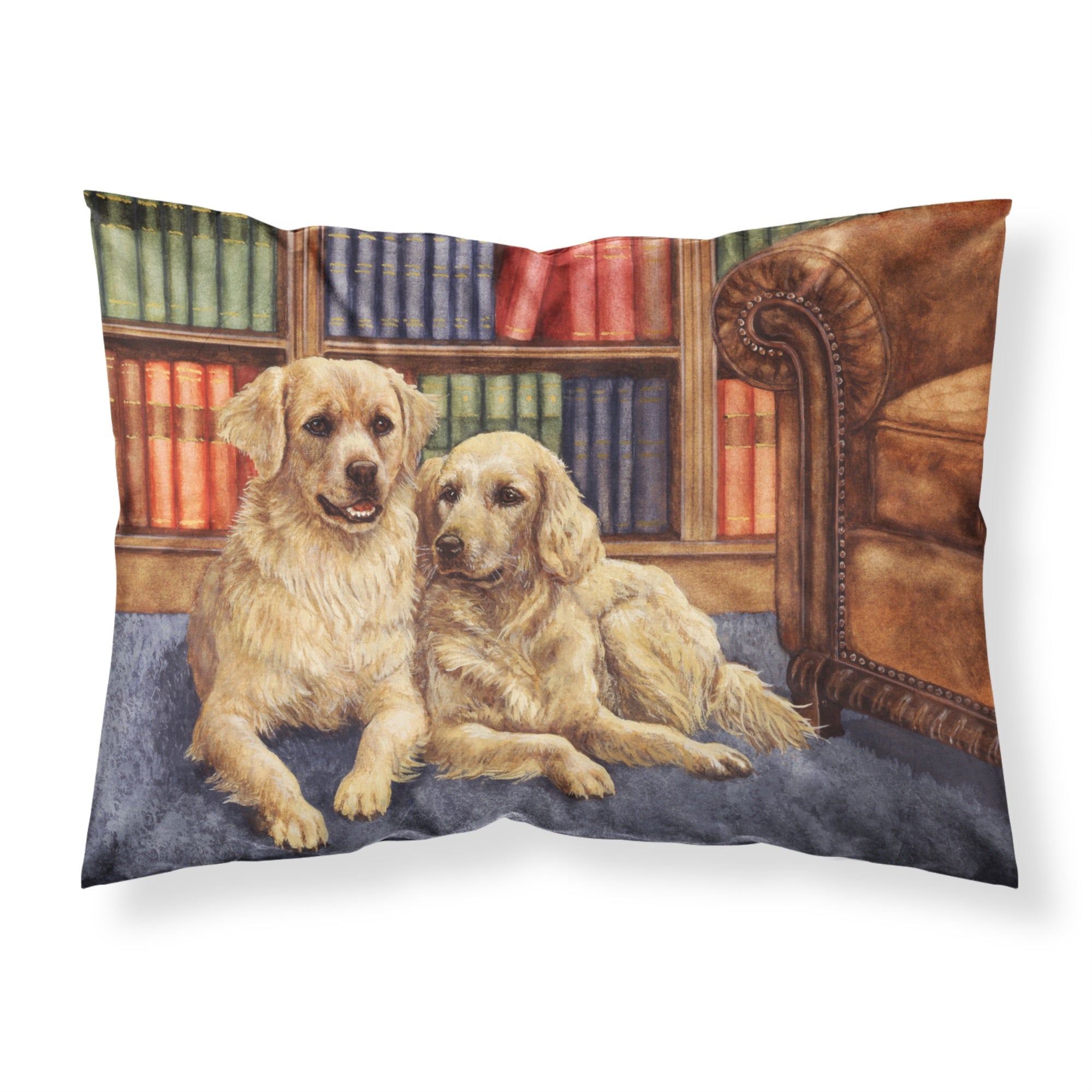'Caroline'S Treasures Golden Retrievers In The Library Fabric Standard Pillowcase Bdba0289Pillowcase, Multicolor'